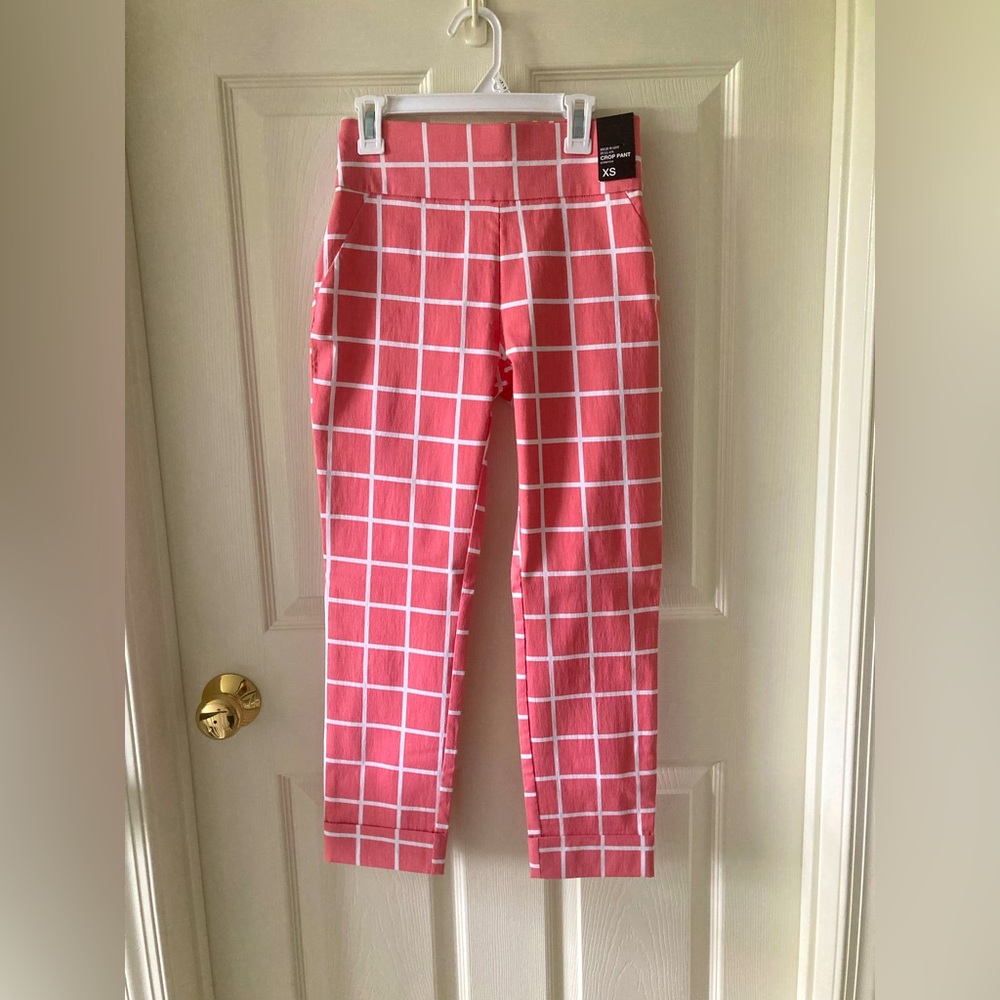 Express Pink Checkered Stretchy Pants
